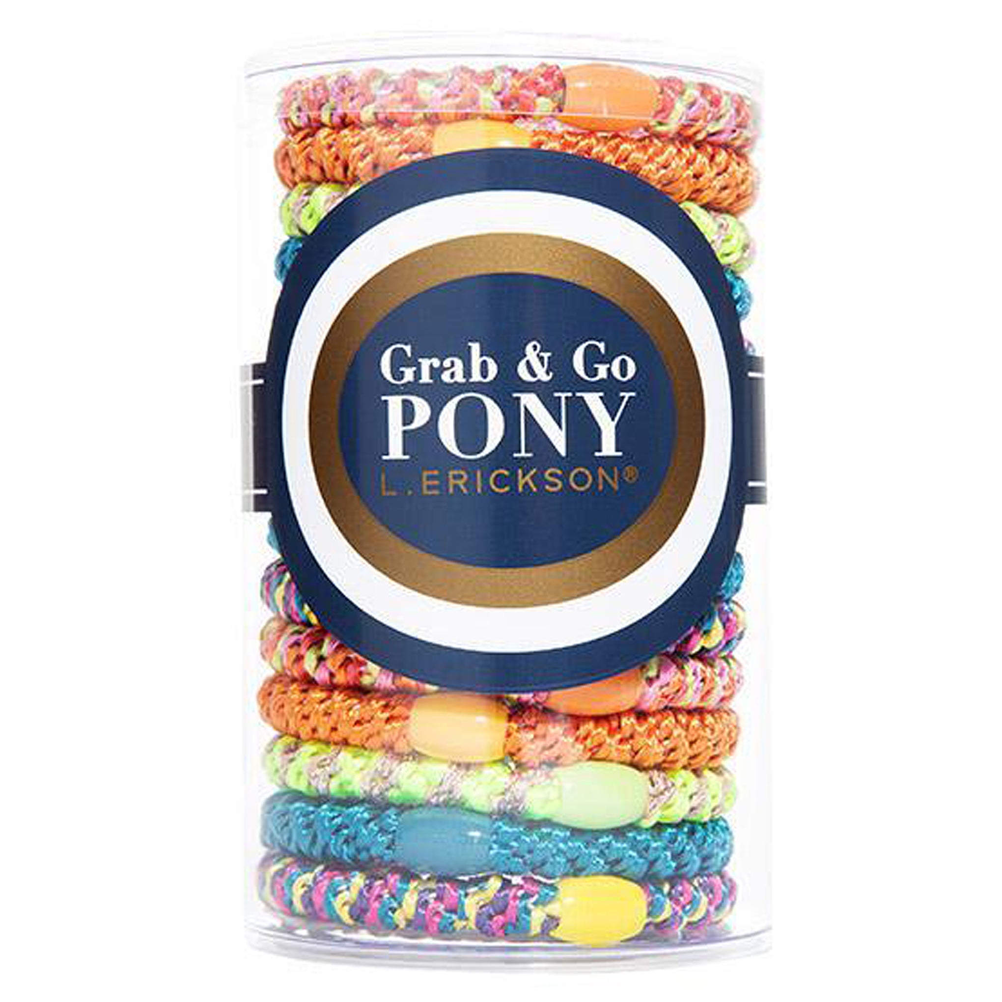 L. Erickson Grab and Go Pony Tube Hair Ties in Monkey Business 15 Pack