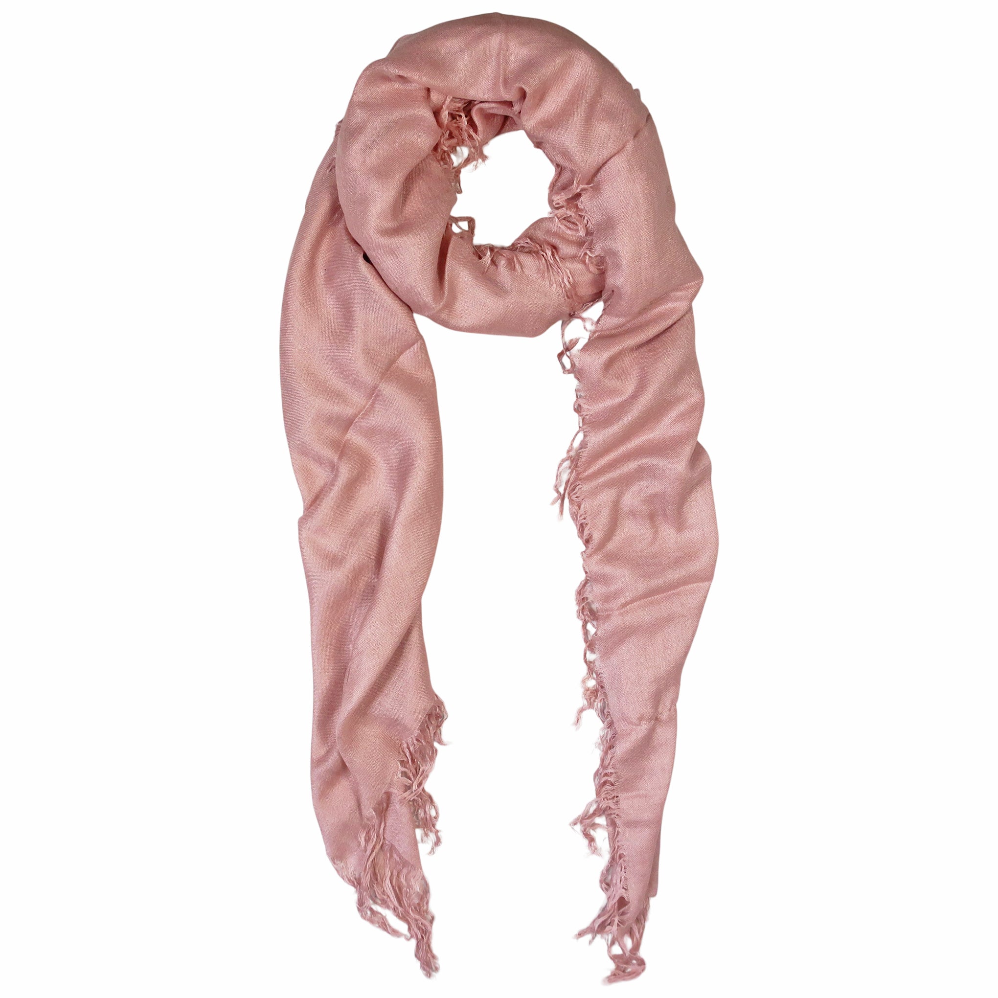 Blue Pacific Tissue Solid Modal and Cashmere Scarf Shawl in Misty Rose Pink