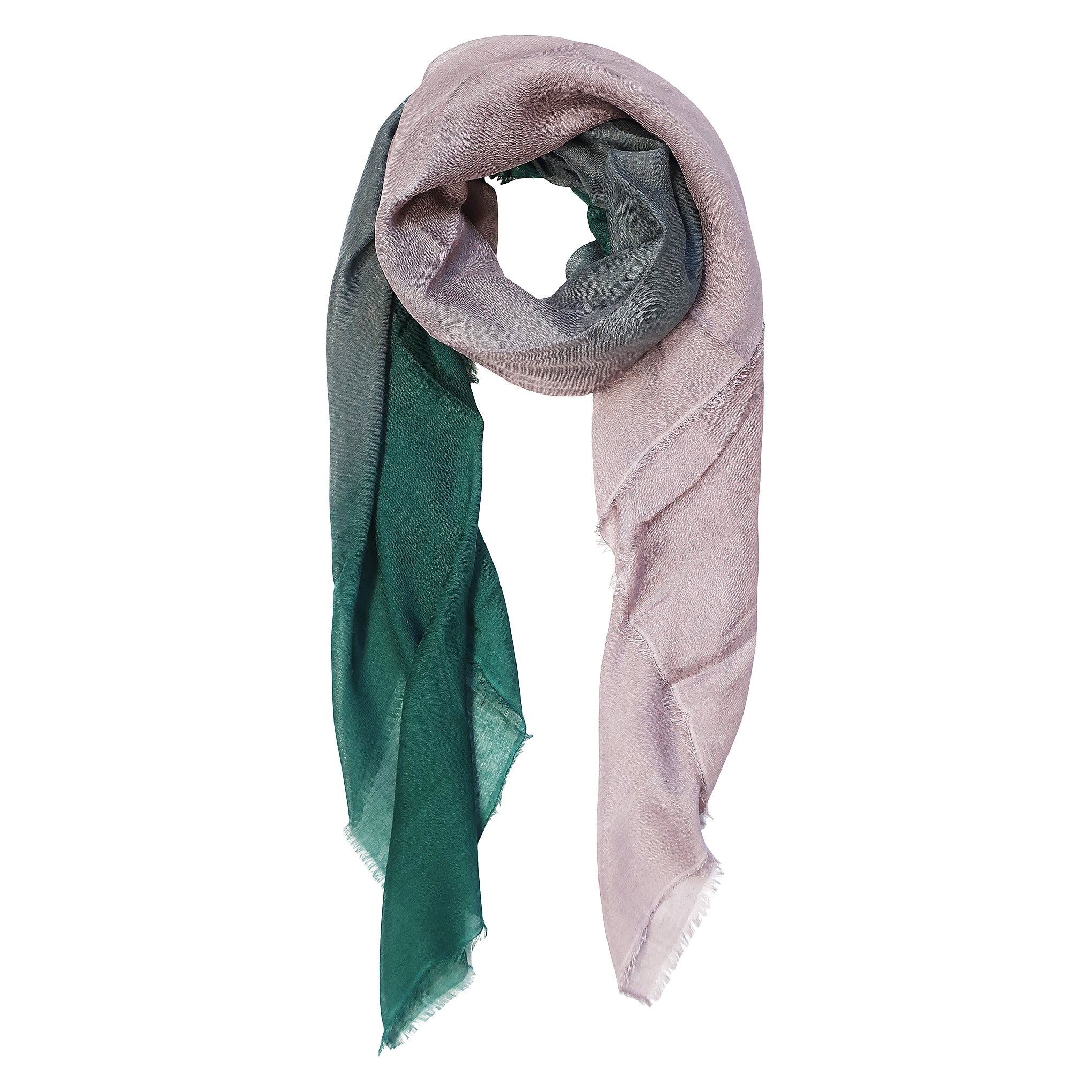 Blue Pacific Dream Cashmere and Silk Scarf in Teal, Slate, and Pink 47 x 37