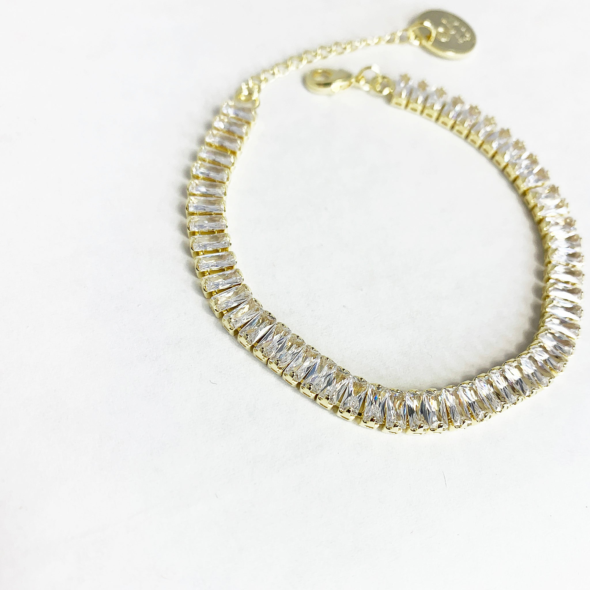 Sheila Fajl Bettina Tennis Bracelet in Clear Cubic Zirconia and Gold Plated