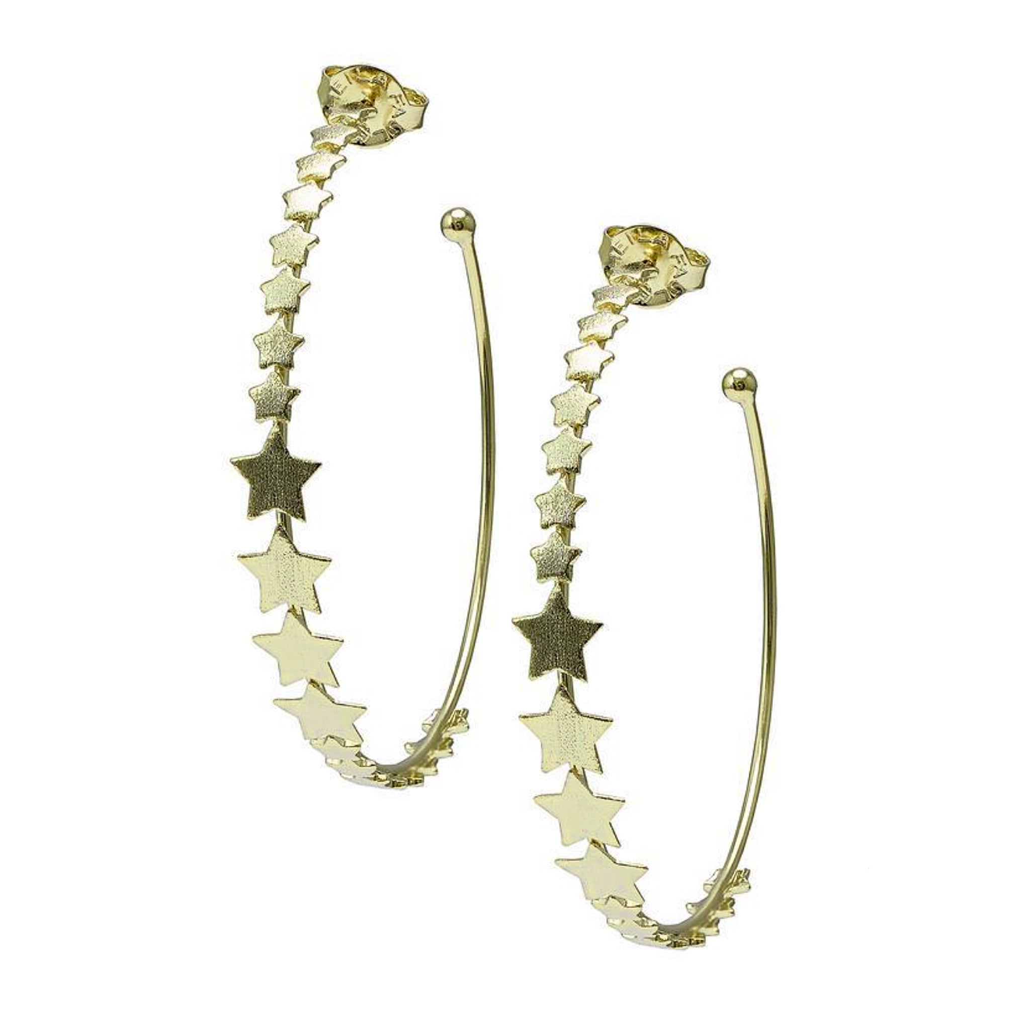 image of Sheila Fajl Small Altair Multi Star Hoop Earrings in Gold Plated