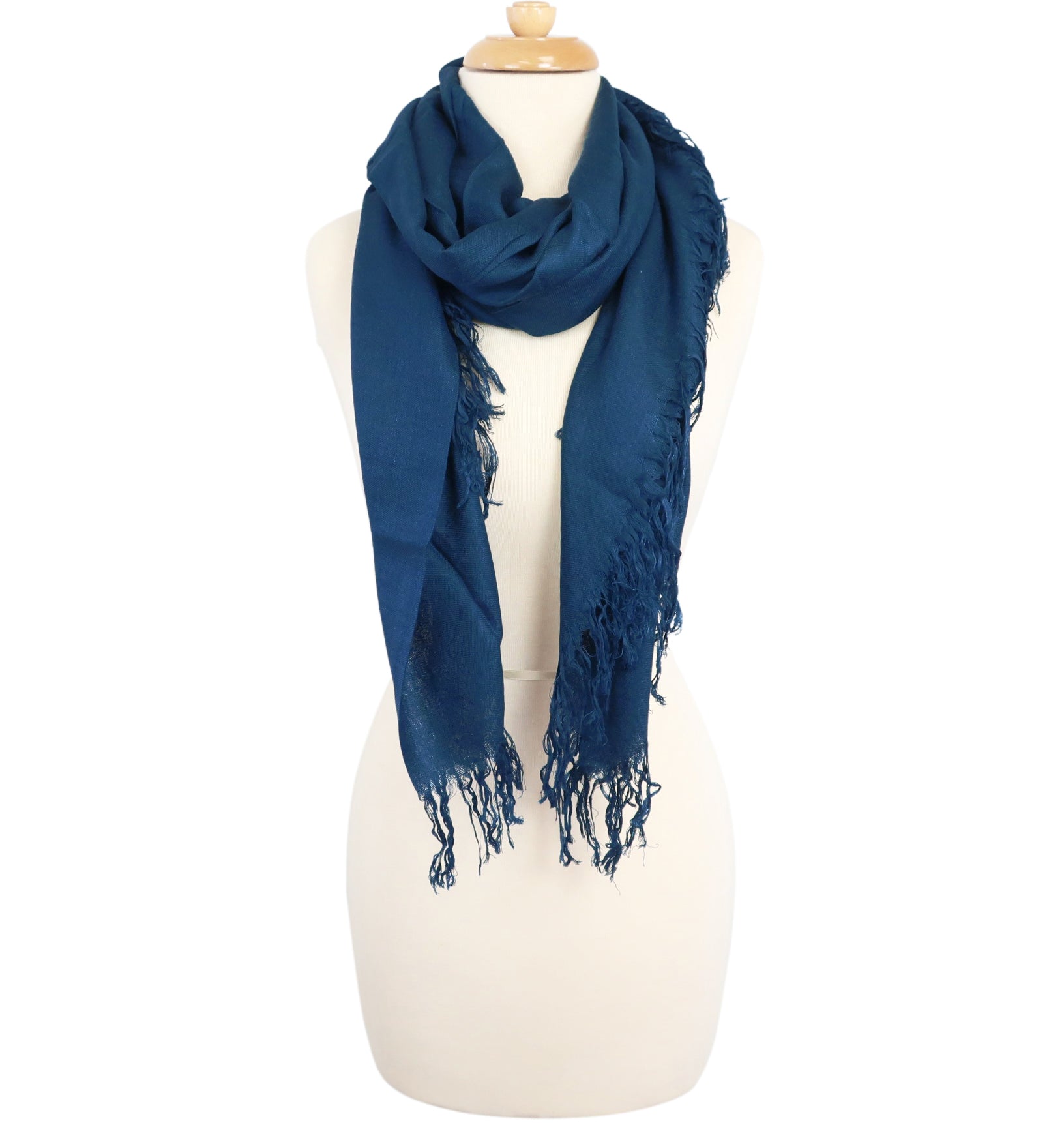 Blue Pacific Tissue Solid Modal and Cashmere Scarf Shawl in Ocean Blue
