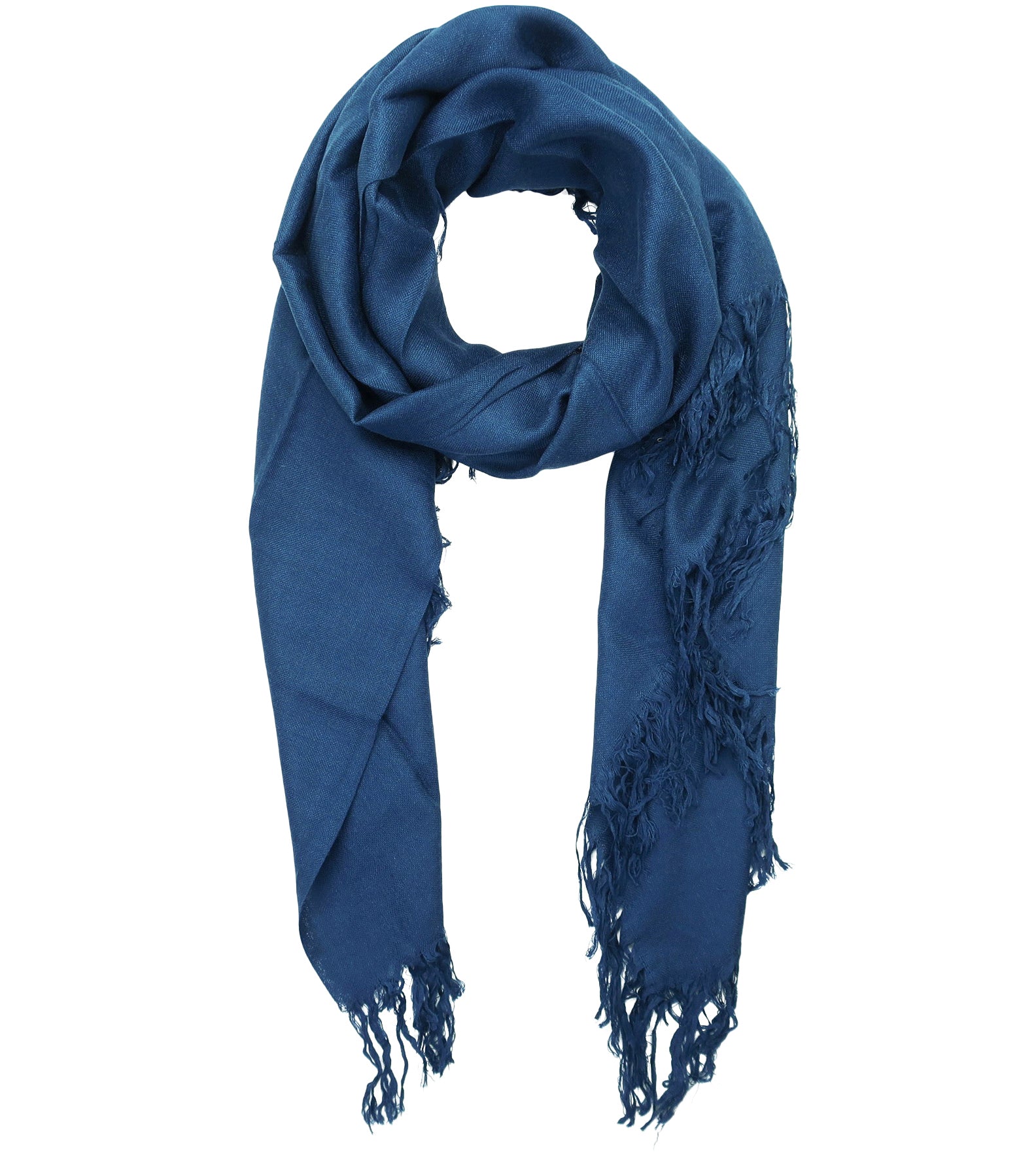Blue Pacific Tissue Solid Modal and Cashmere Scarf Shawl in Ocean Blue
