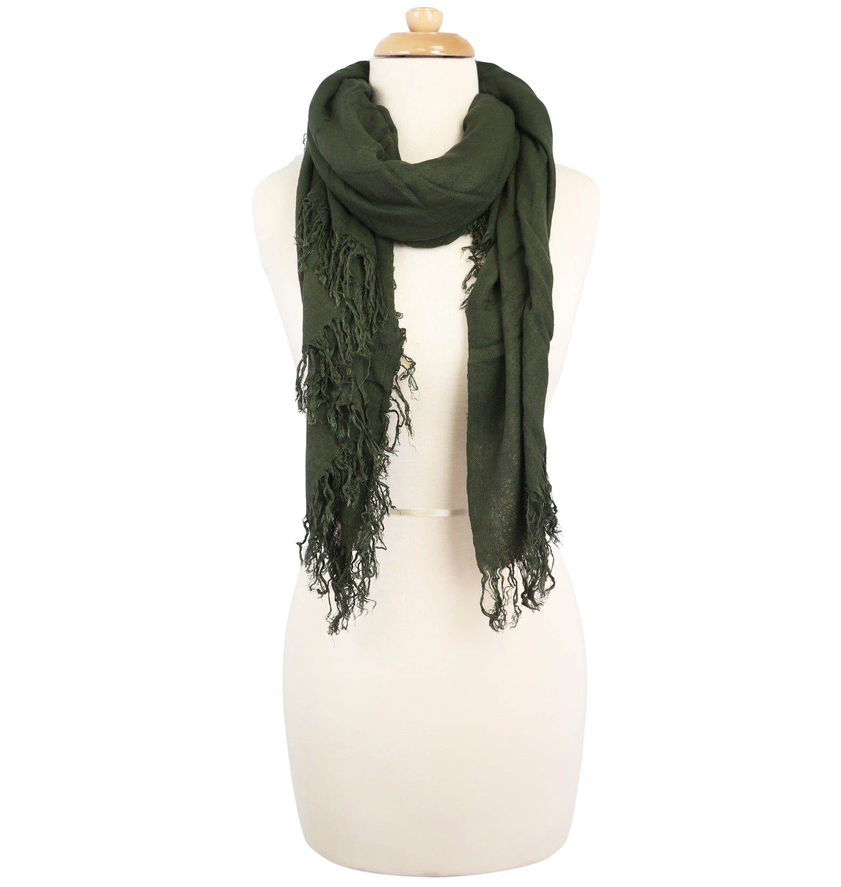 Blue Pacific Tissue Solid Modal and Cashmere Scarf in Deep Dark Forest Green