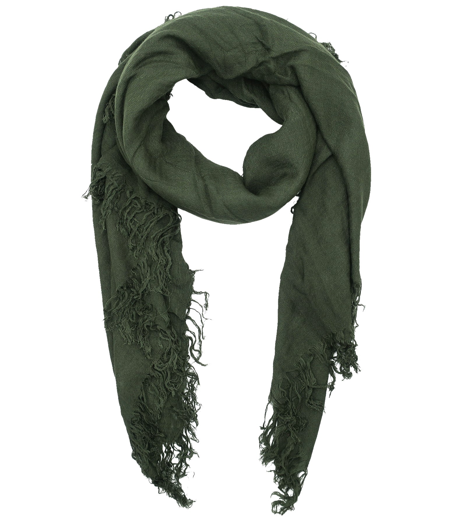 Blue Pacific Tissue Solid Modal and Cashmere Scarf in Deep Dark Forest Green