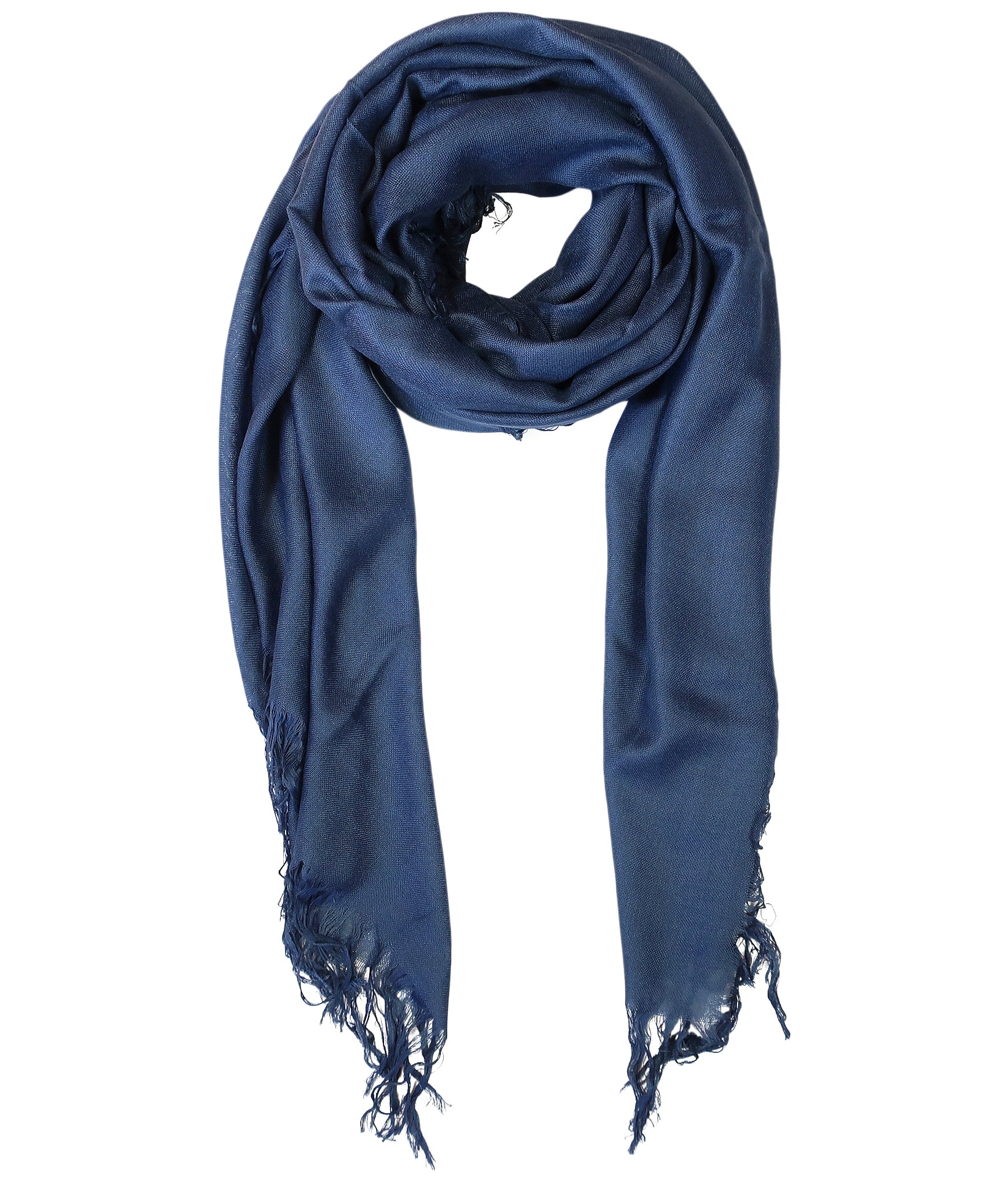 Blue Pacific Tissue Modal and Cashmere Scarf in Denim Blue