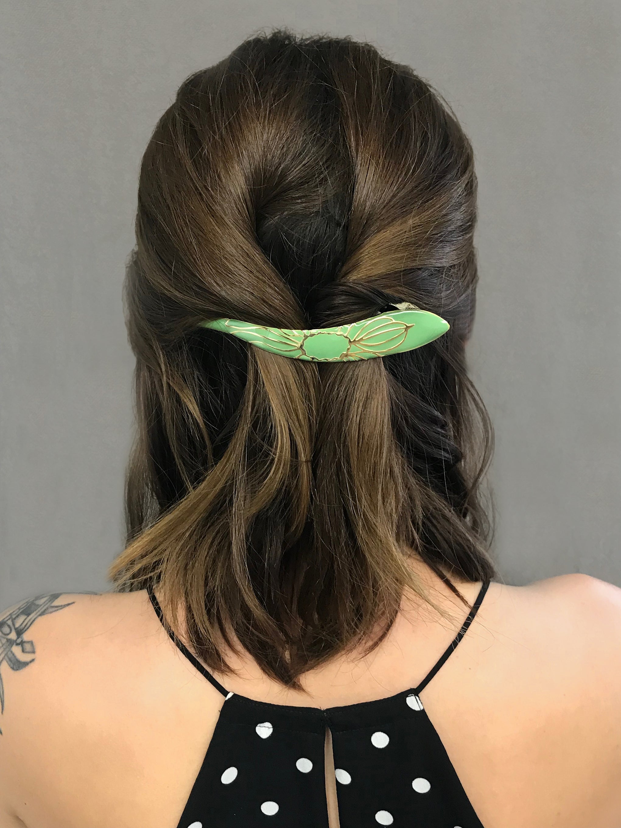 Ficcare Maximas Hair Clip in Lotus Sahara Agave and Gold