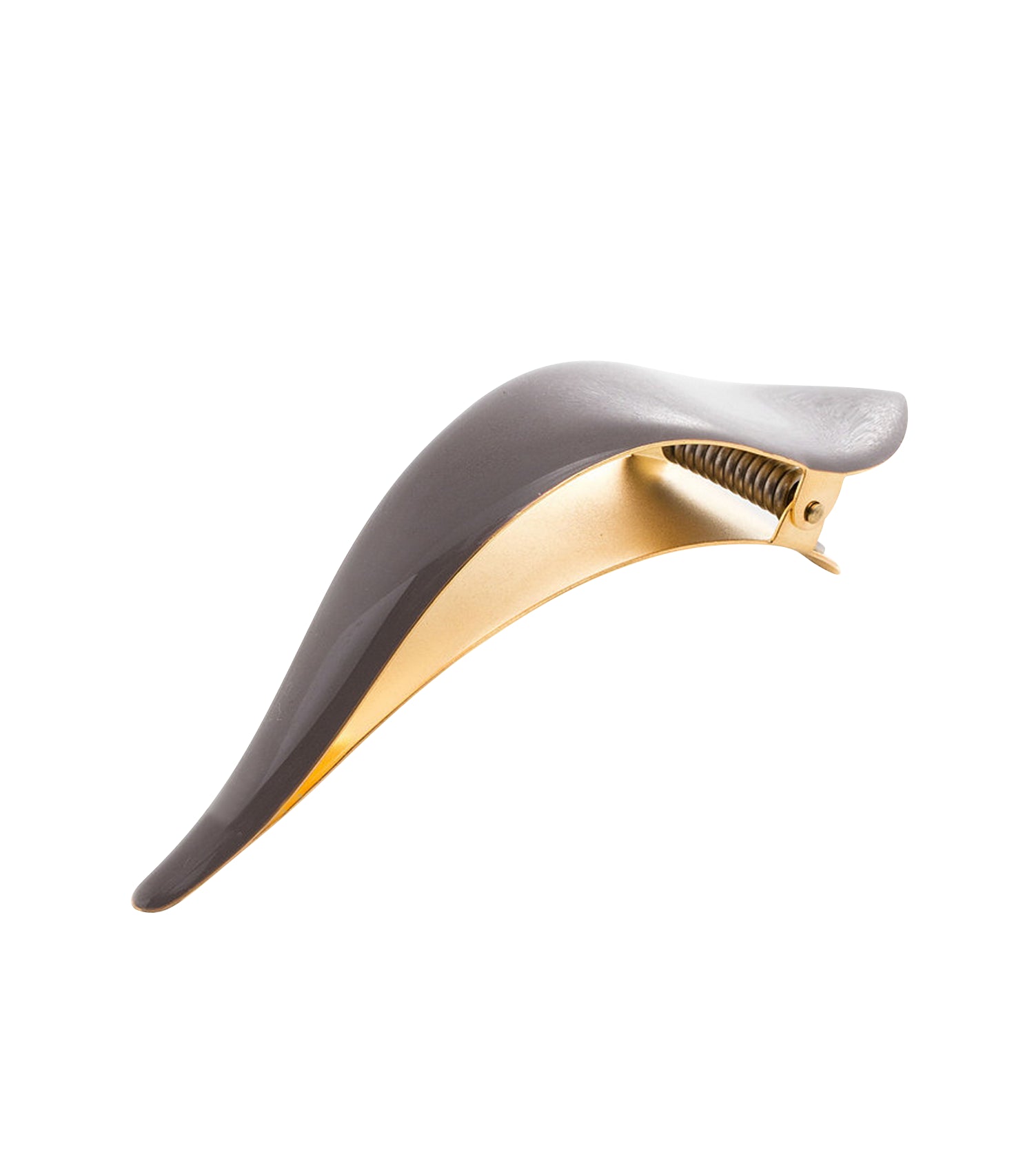 Ficcare Maximas Hair Clip in Sahara Stone Gray Enamel and Gold Plated