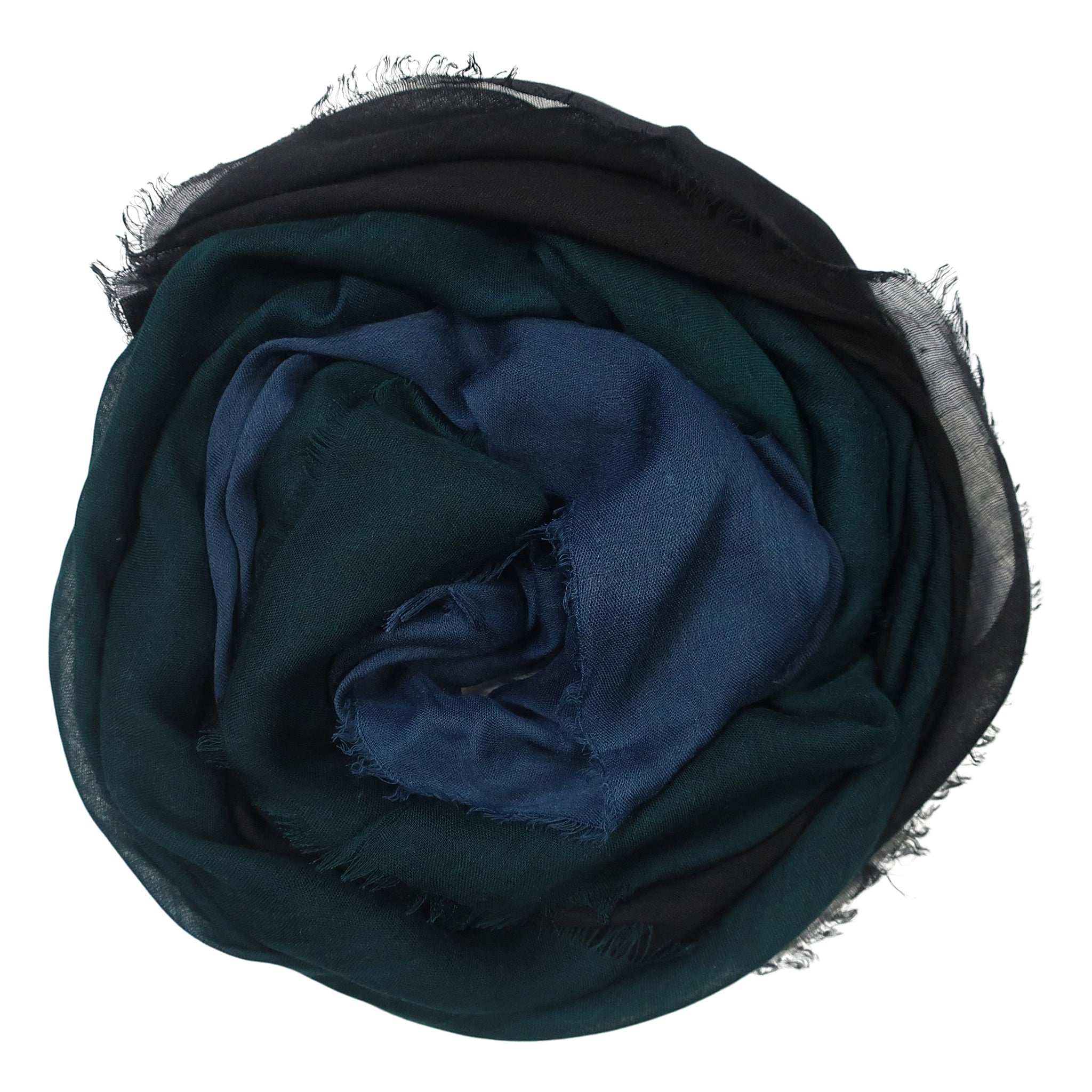 Blue Pacific Dream Cashmere and Silk Scarf in Blue and Teal 47 x 37