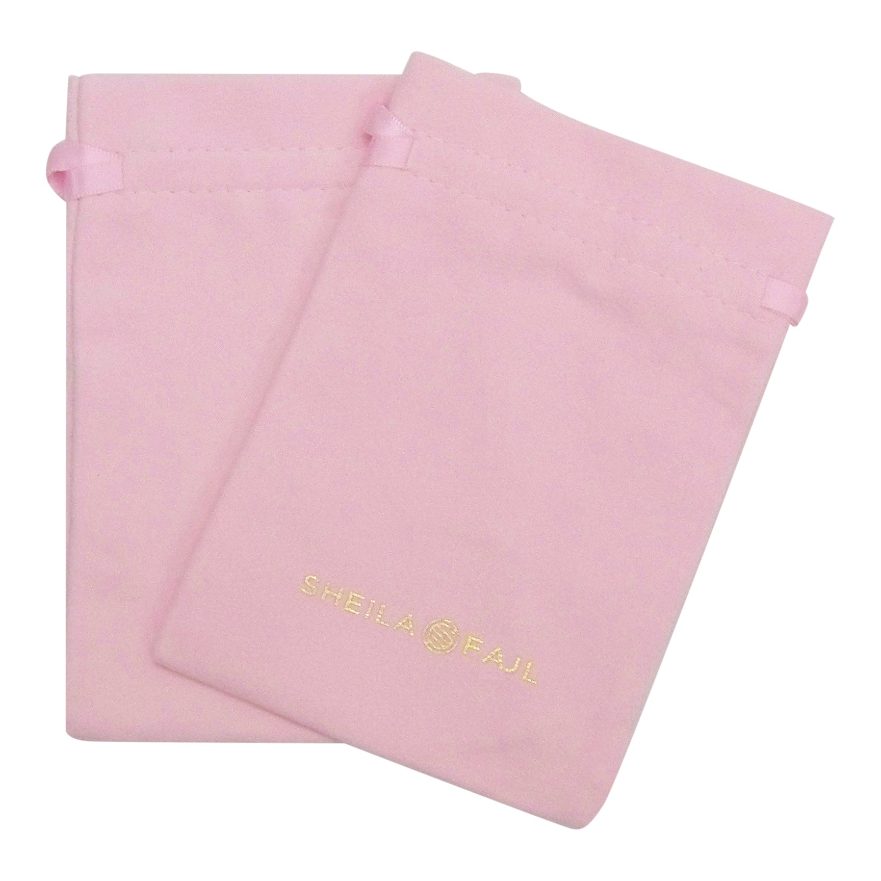 Two Pink Sheila Fajl Fabric Bags Laying Flat Overlapping