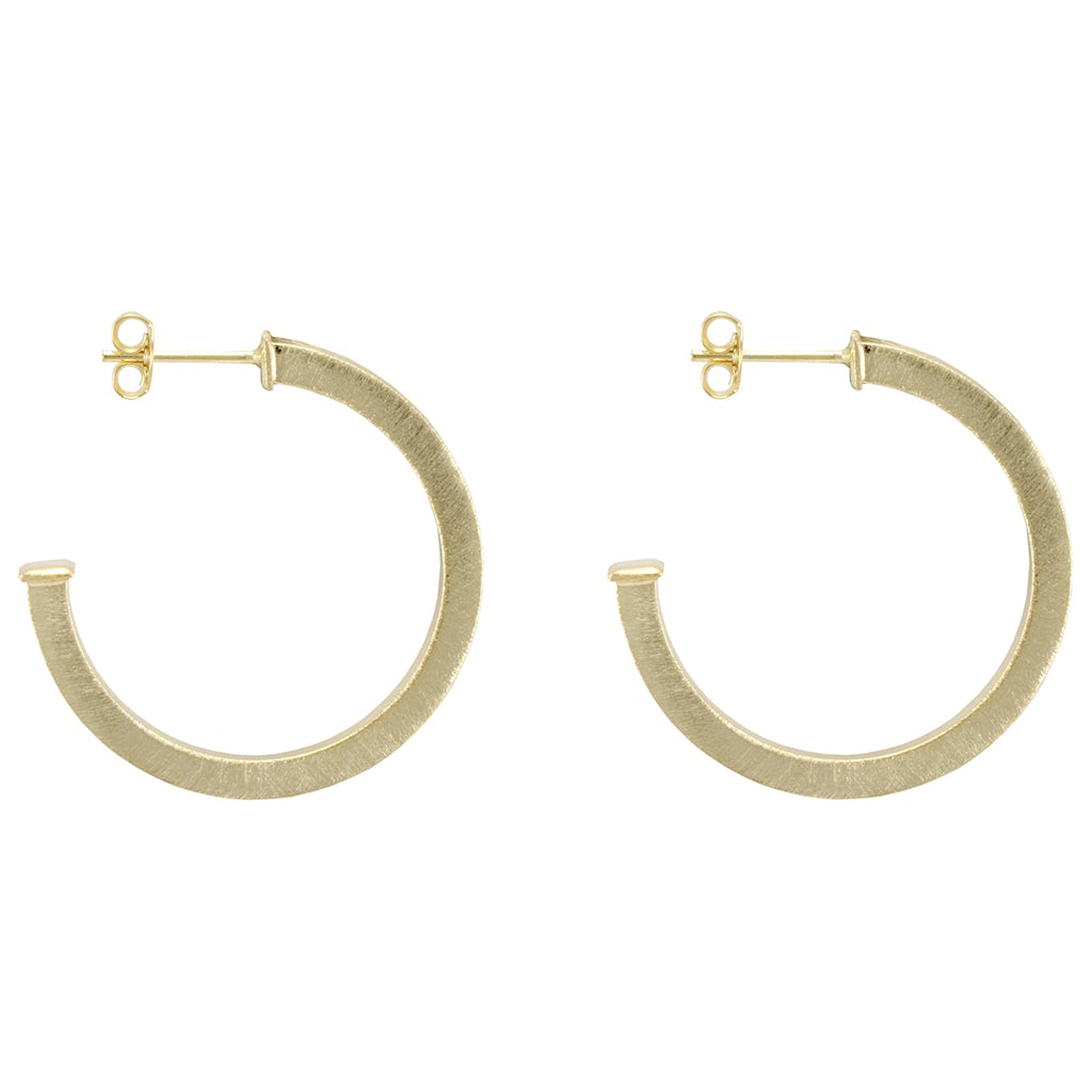 Sheila Fajl Elise Square Tube Hoop Earrings in 18k Brushed Gold Plated