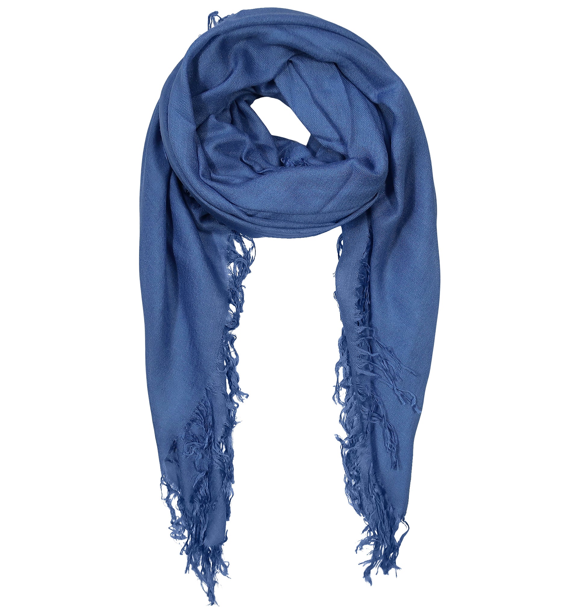 Blue Pacific Tissue Solid Modal and Cashmere Scarf Shawl in Persian Violet