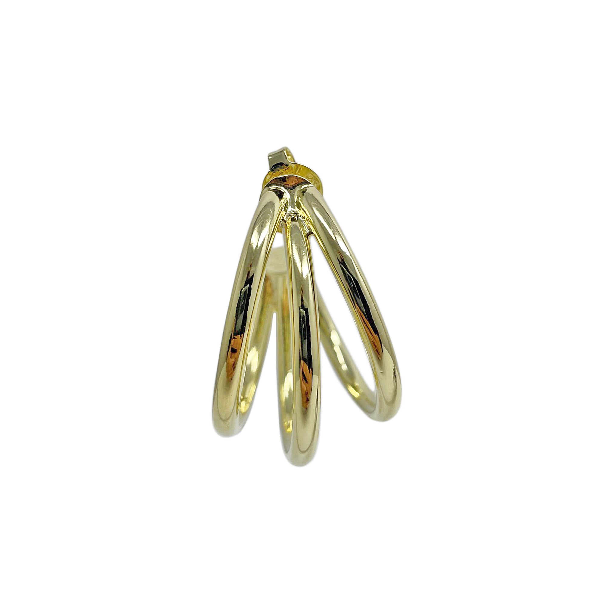 Sheila Fajl Claire Triple Hoop Earrings in Polished Gold Plated