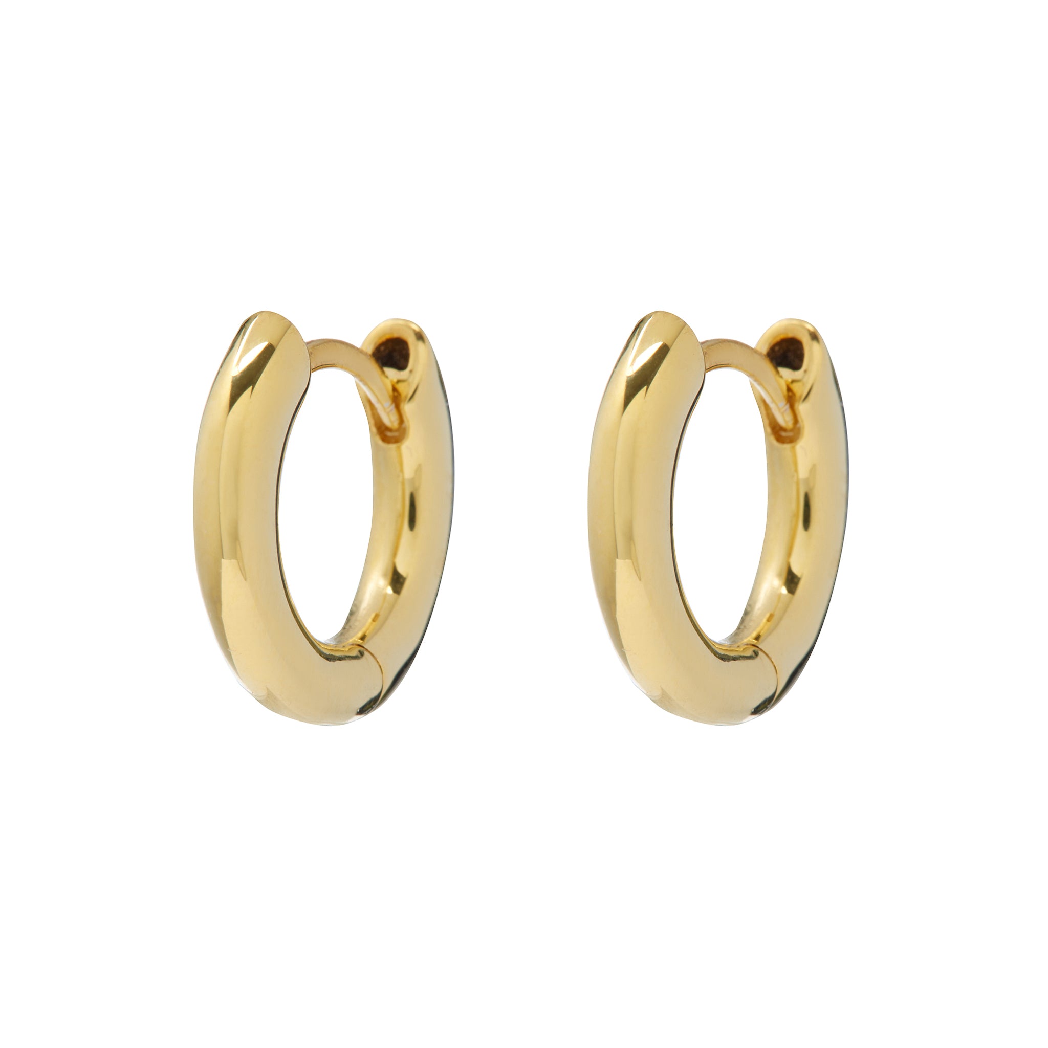 Luv Aj Plain Amalfi Huggie Hoop Earrings in 14k Antique Gold Plated