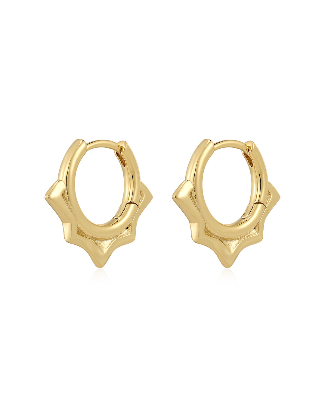Luv Aj Dainty Spike Huggie Hoop Earrings in Polished 14k Gold Plated