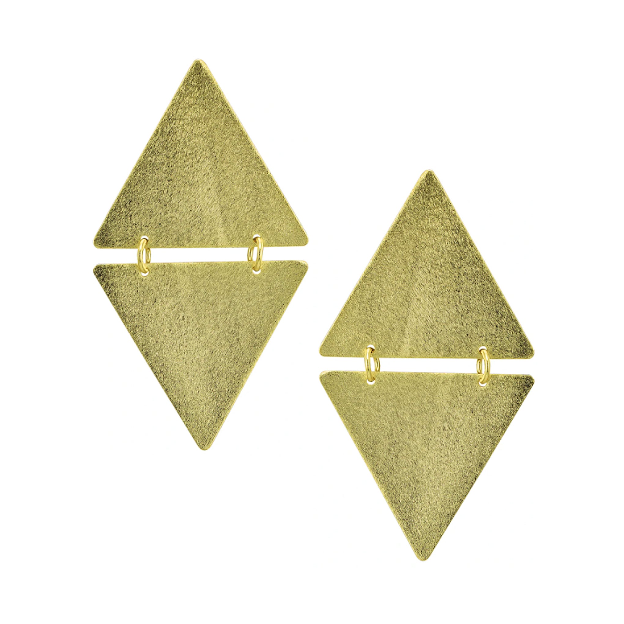 Sheila Fajl Suli Triangle on Triangle Statement Dangle Earrings in Gold
