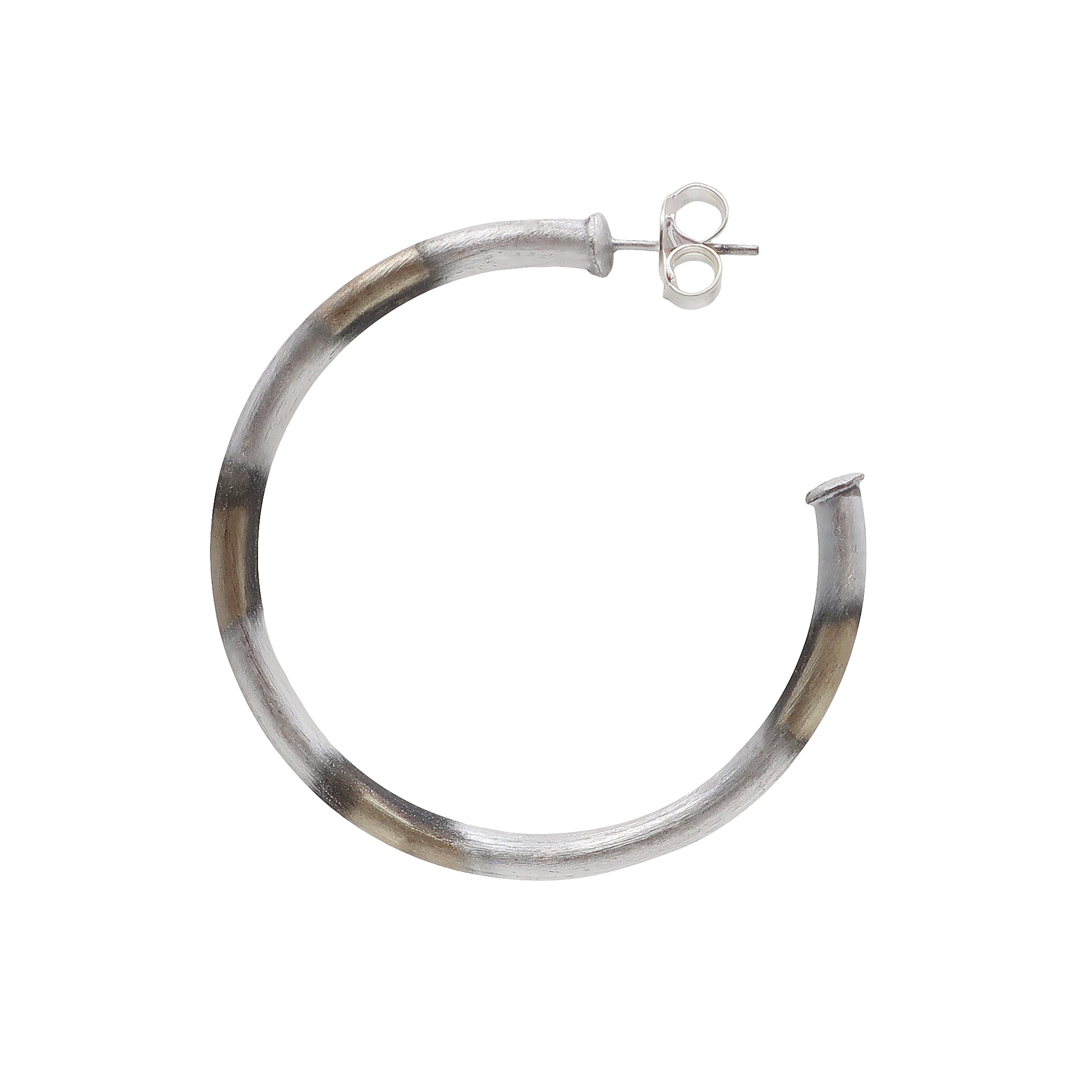 Sheila Fajl Smaller Favorite Tubular Hoop Earrings in Burnished Silver Plated