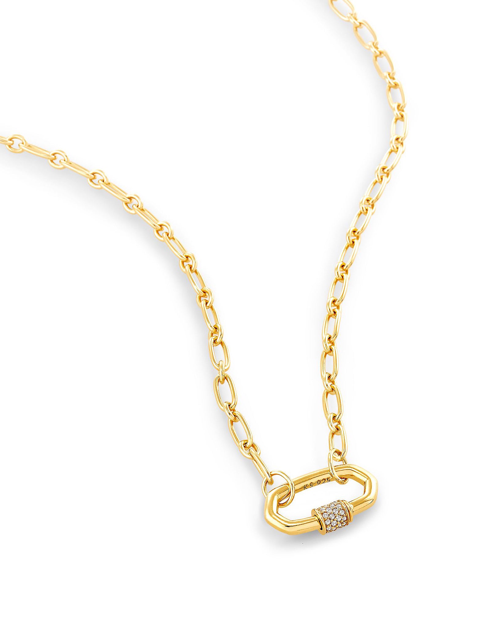 Kendra Scott Bristol Chain Link Necklace in White Sapphire and 18k Gold Vermeil