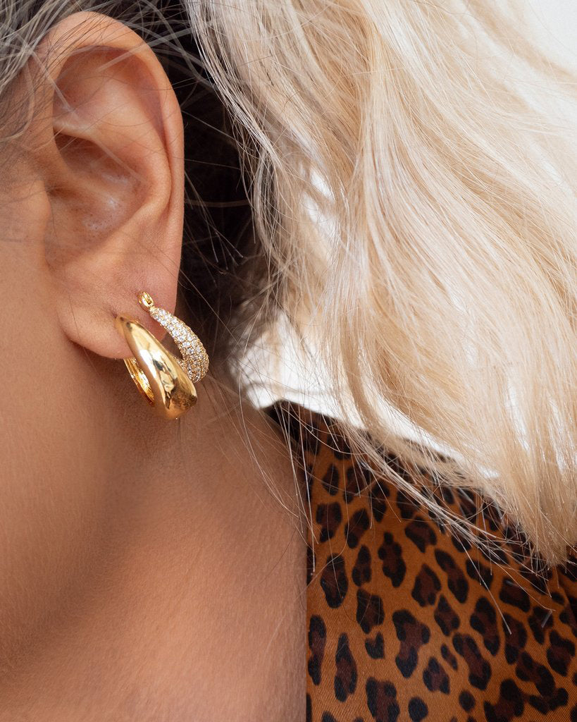 Luv Aj Marbella Teardrop Hoop Earrings in Polished Antique 14k Gold Plated