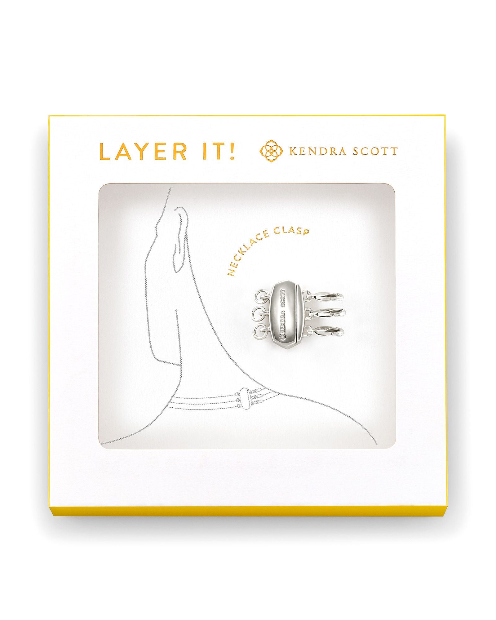 Kendra Scott Layer It Necklace Clasp in Rhodium Plated