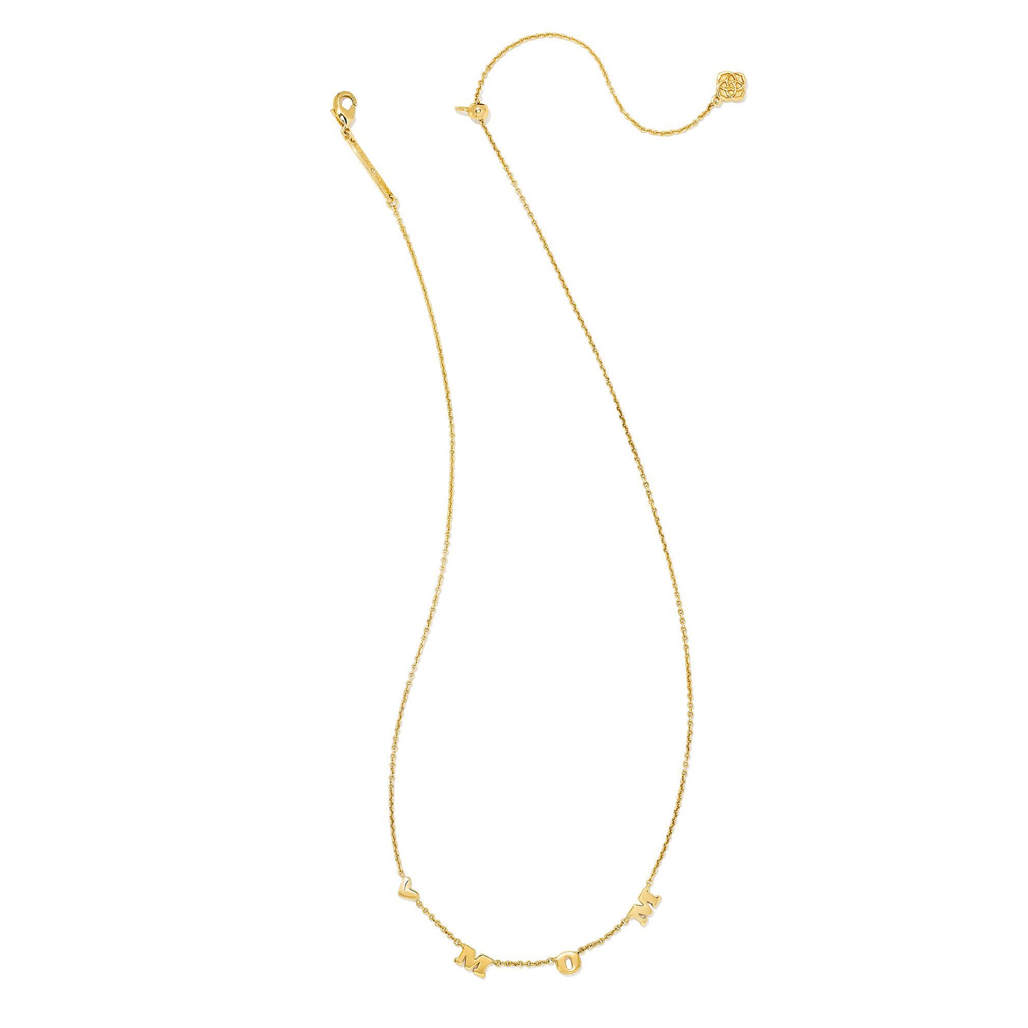 Kendra Scott Mom Lettered Dangle Charm Strand Pendant Necklace in Gold