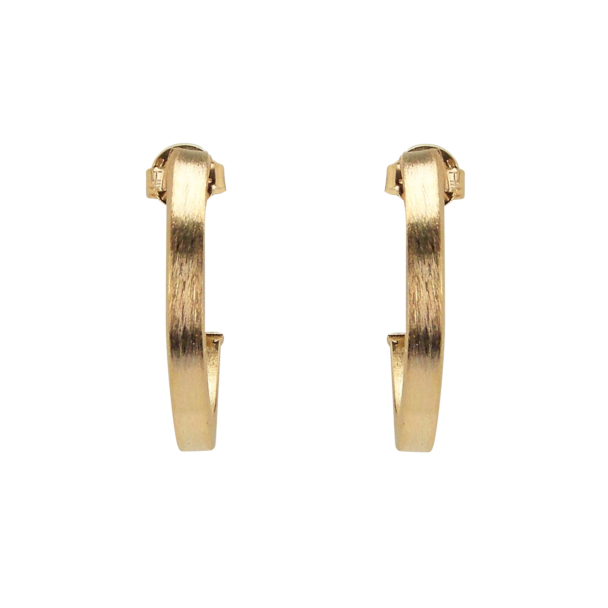 Front View of Sheila Fajl Ilana Bold Square Tube Hoop Earrings in Champagne