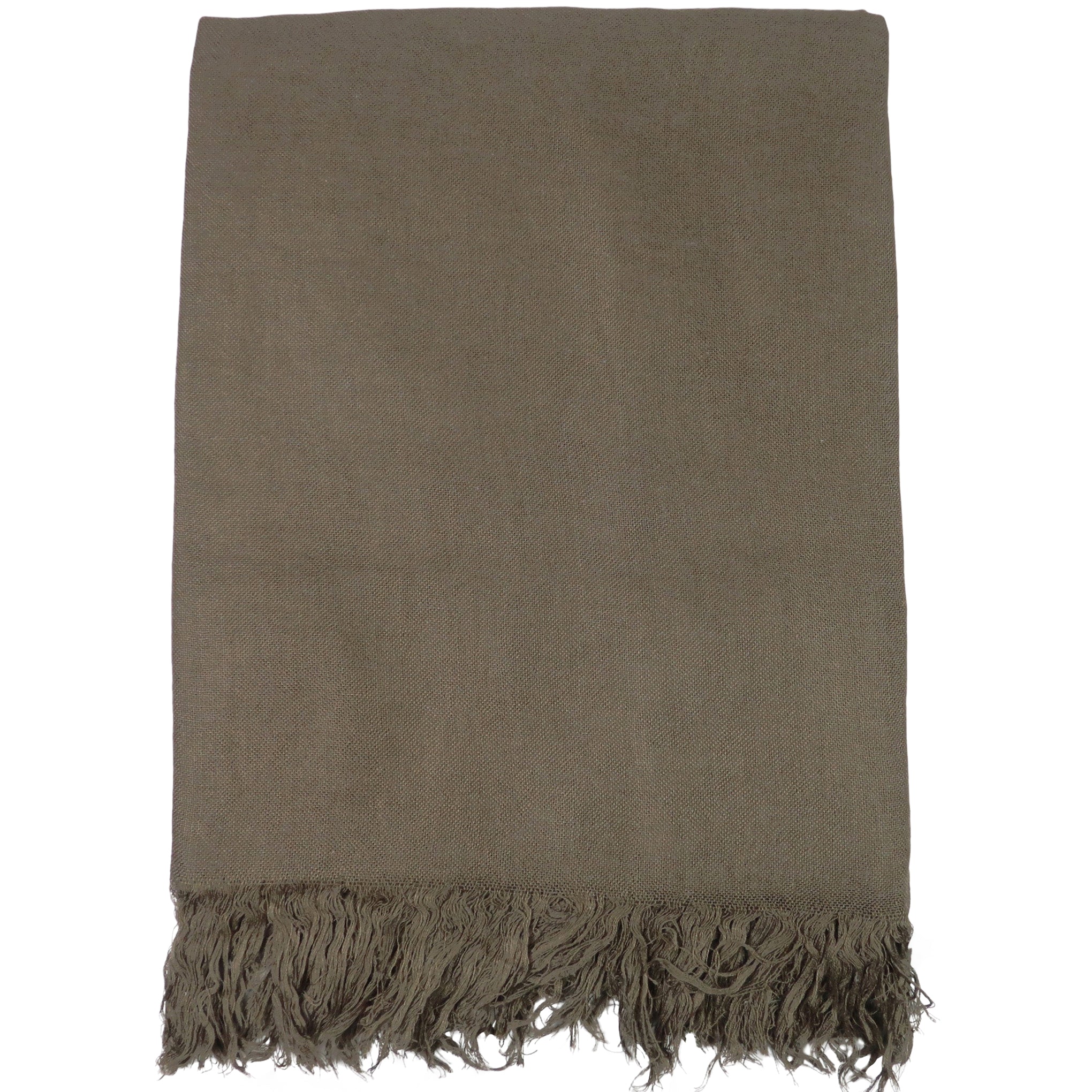 Blue Pacific Tissue Solid Modal and Cashmere Scarf Shawl in Walnut