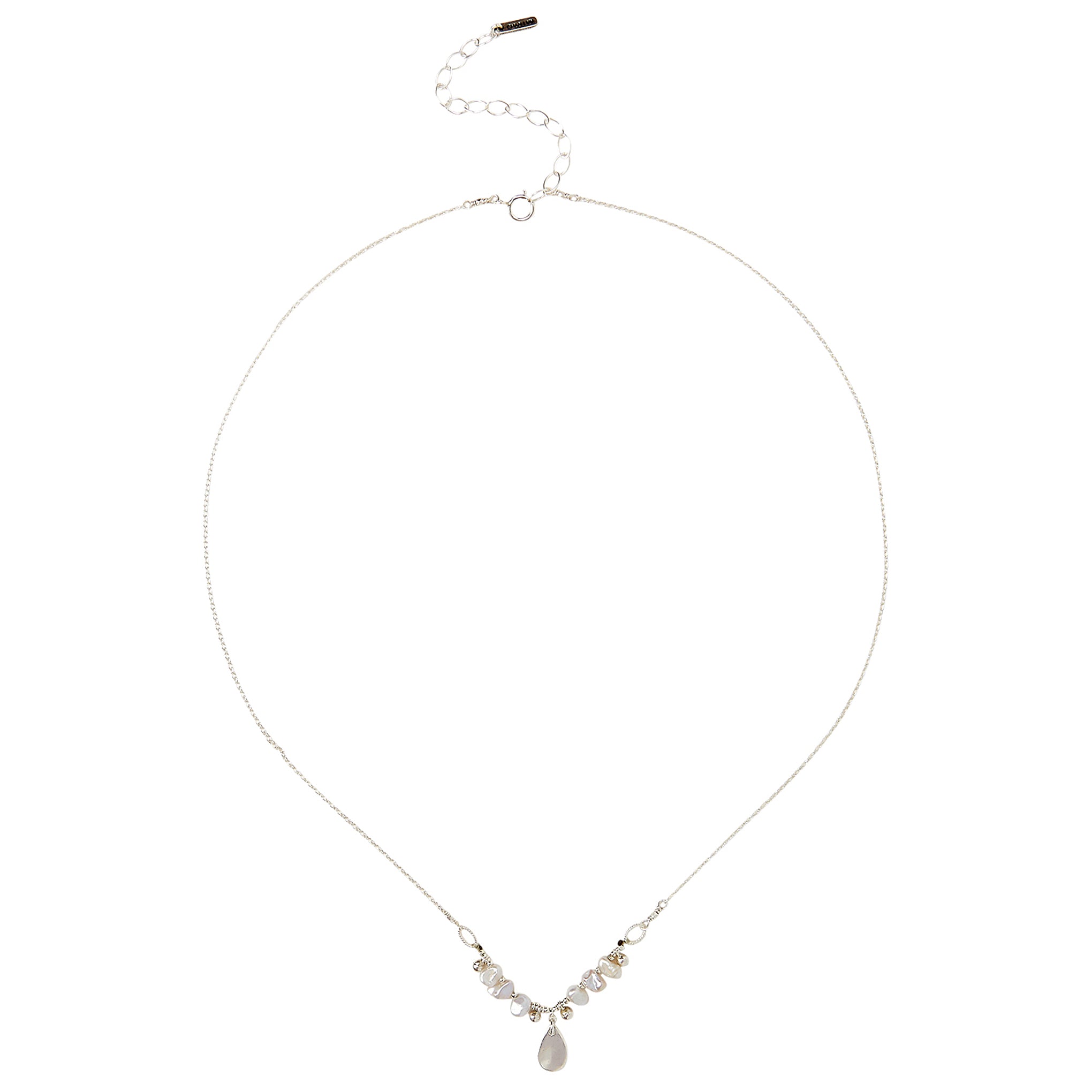 Chan Luu Tiara Pearl Pendant Necklace in Light Grey Pearl and Silver