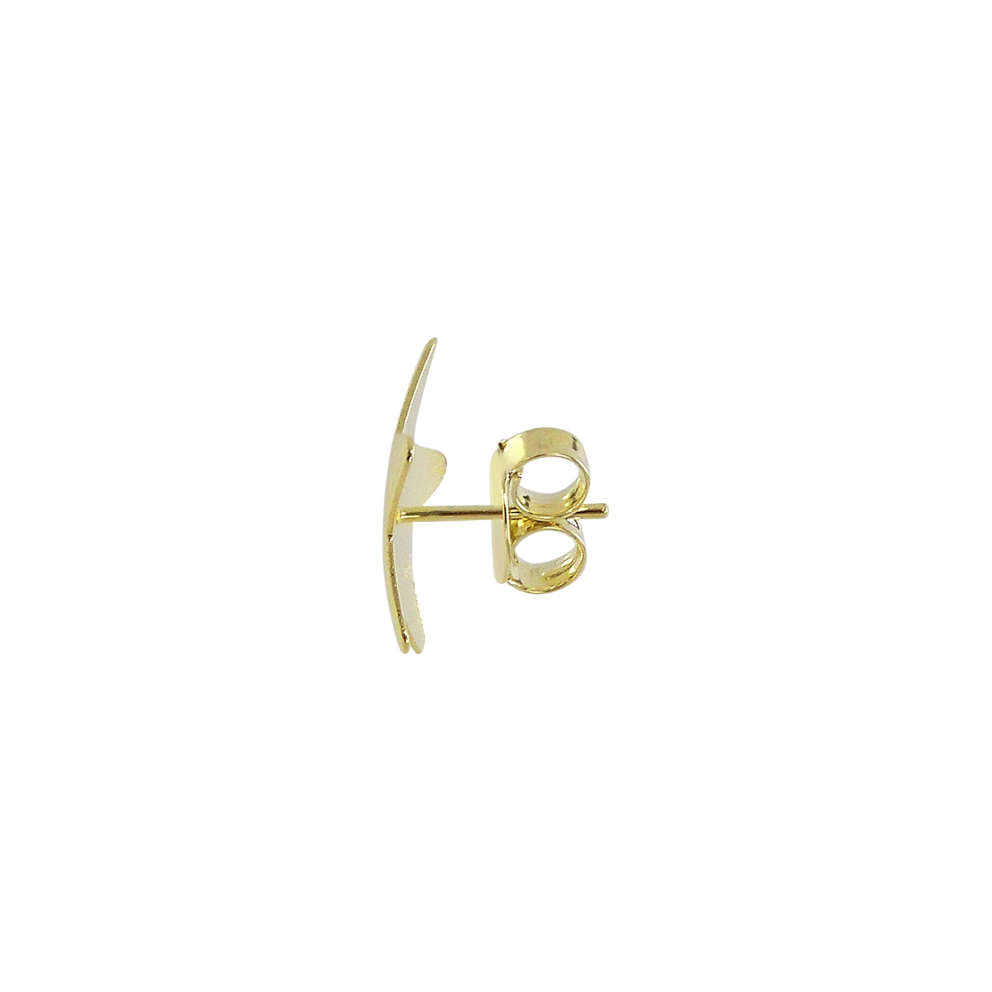 single side image of Sheila Fajl Lana Star Stud Earrings in Brushed Gold Plated