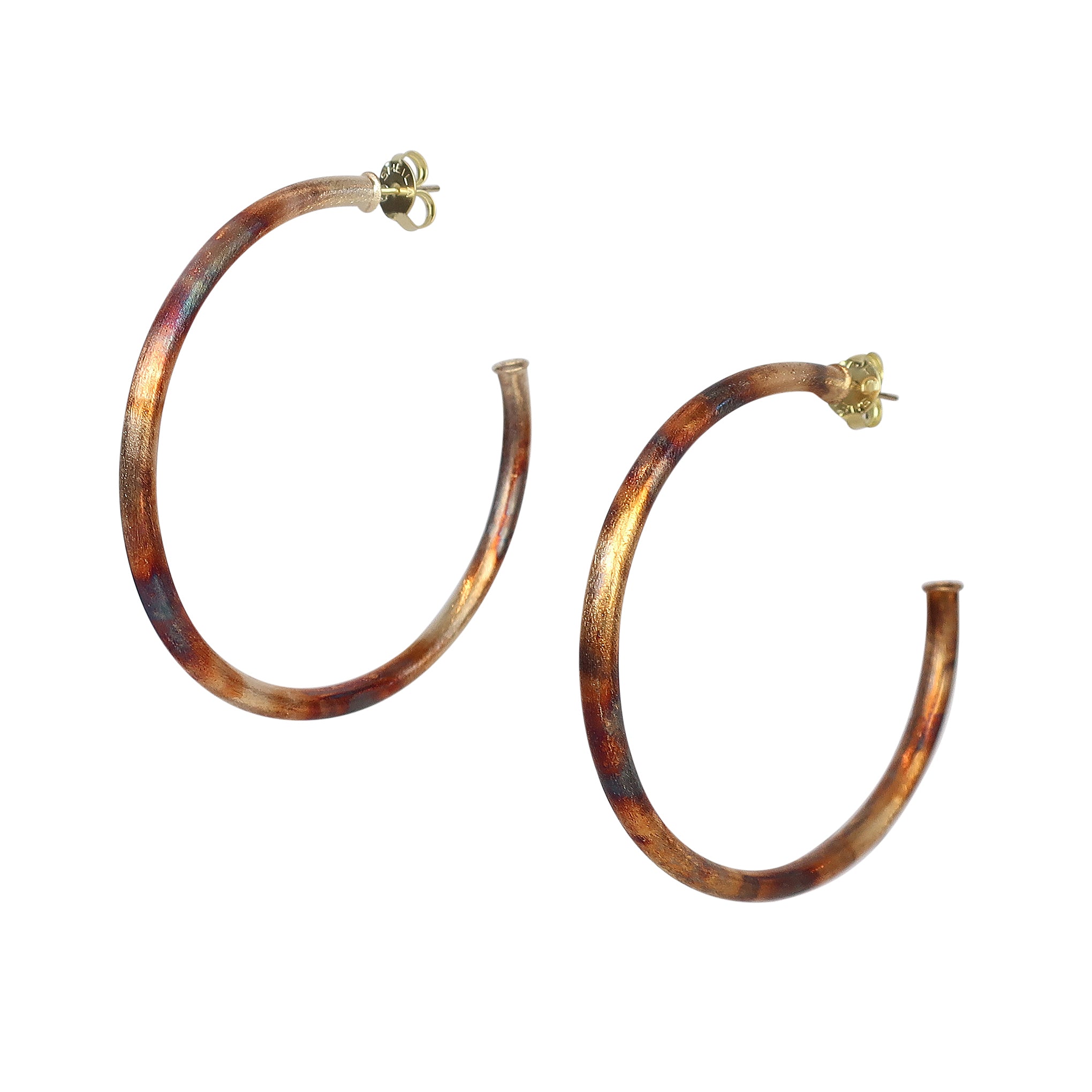 Sheila Fajl 2.25 Inch Everybody's Favorite Hoop Earrings in Brushed Burnished Gold Plated