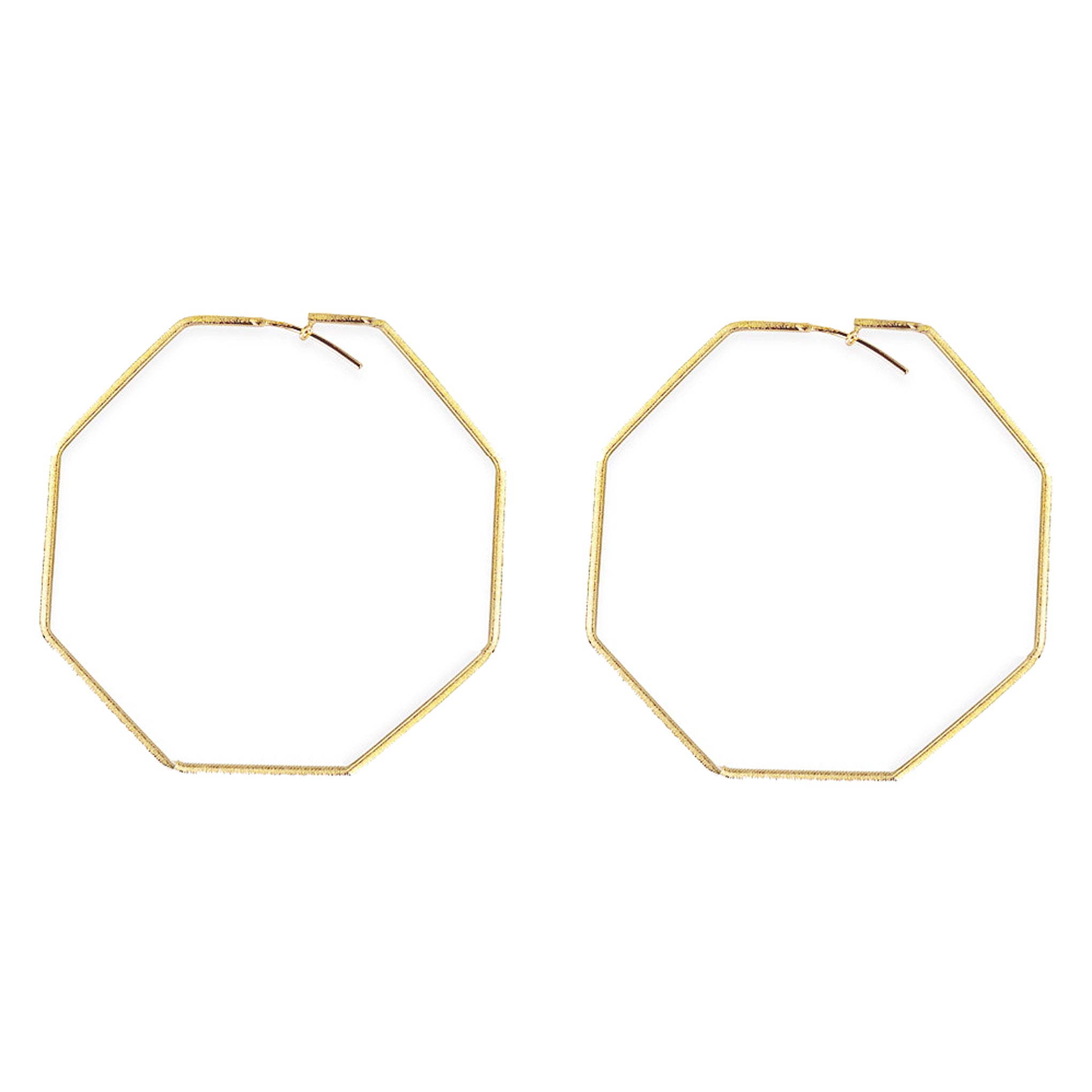Sheila Fajl Amber Geometrical Hoop Earrings in 18k Brushed Gold Plated