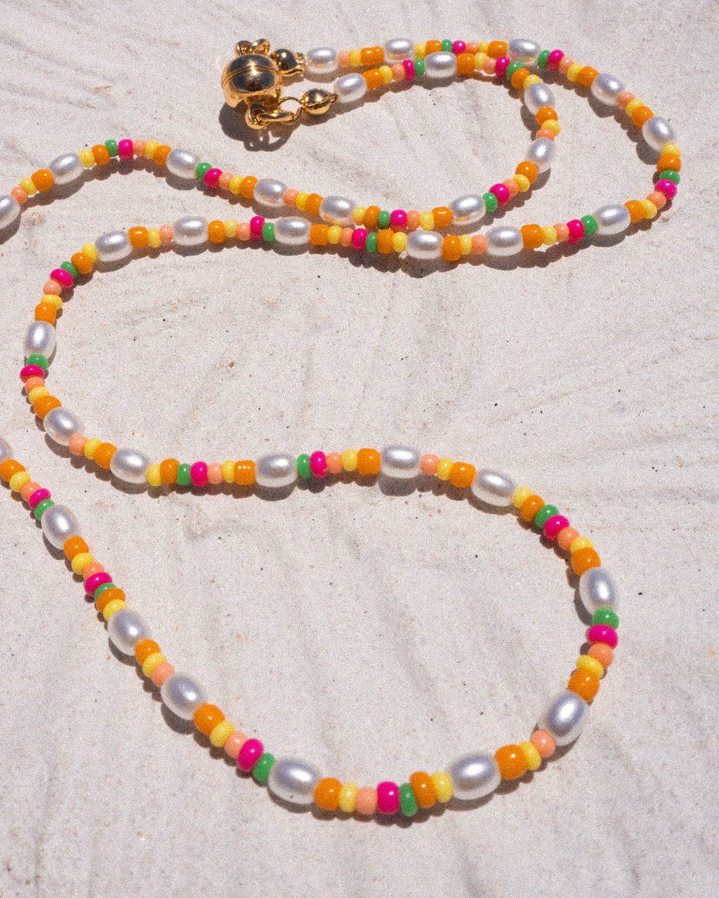 Luv Aj Lahania Pearl Multicolor Beaded Necklace in 18k Gold