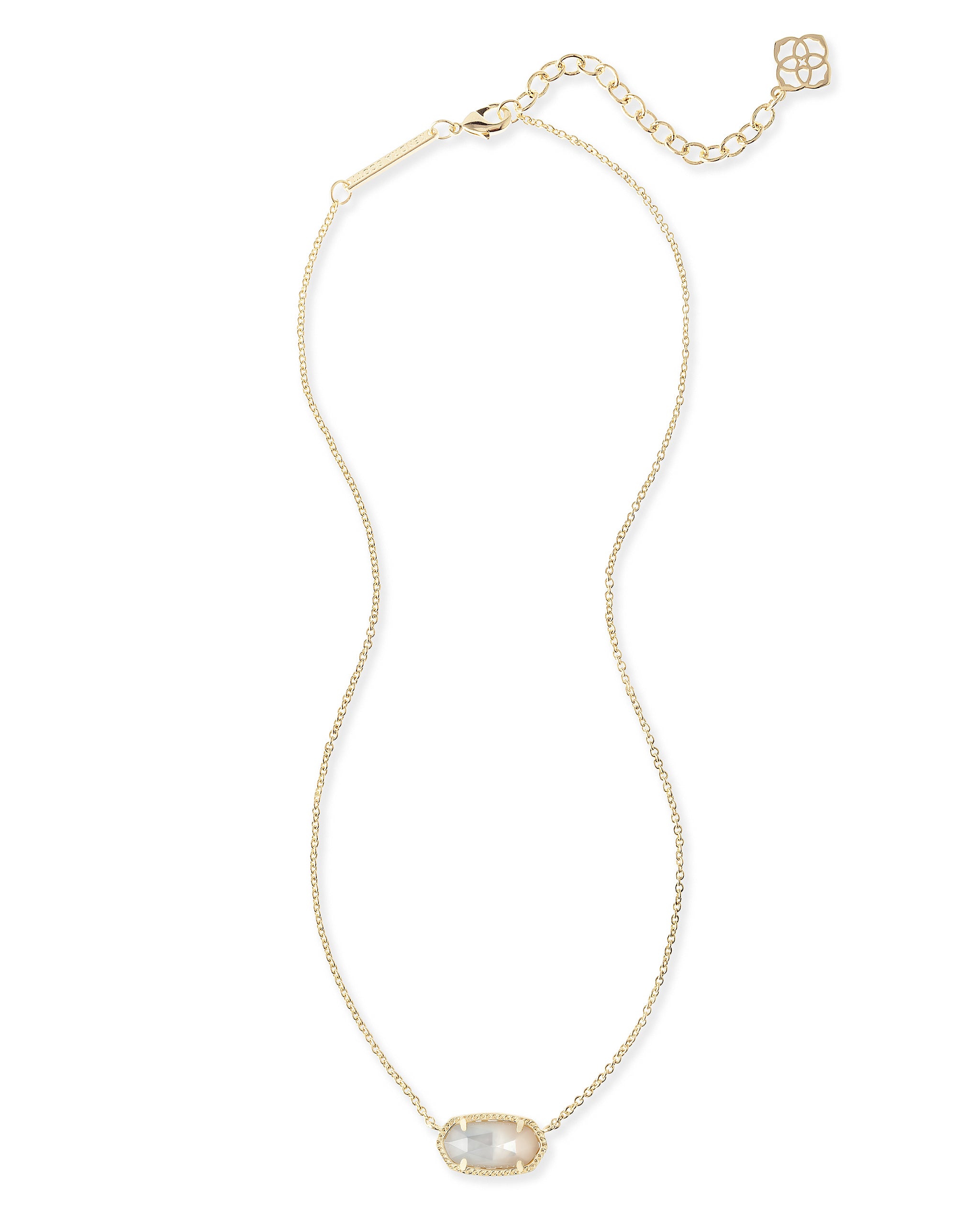 Kendra Scott Elisa Oval Pendant Necklace in Ivory Pearl and Gold