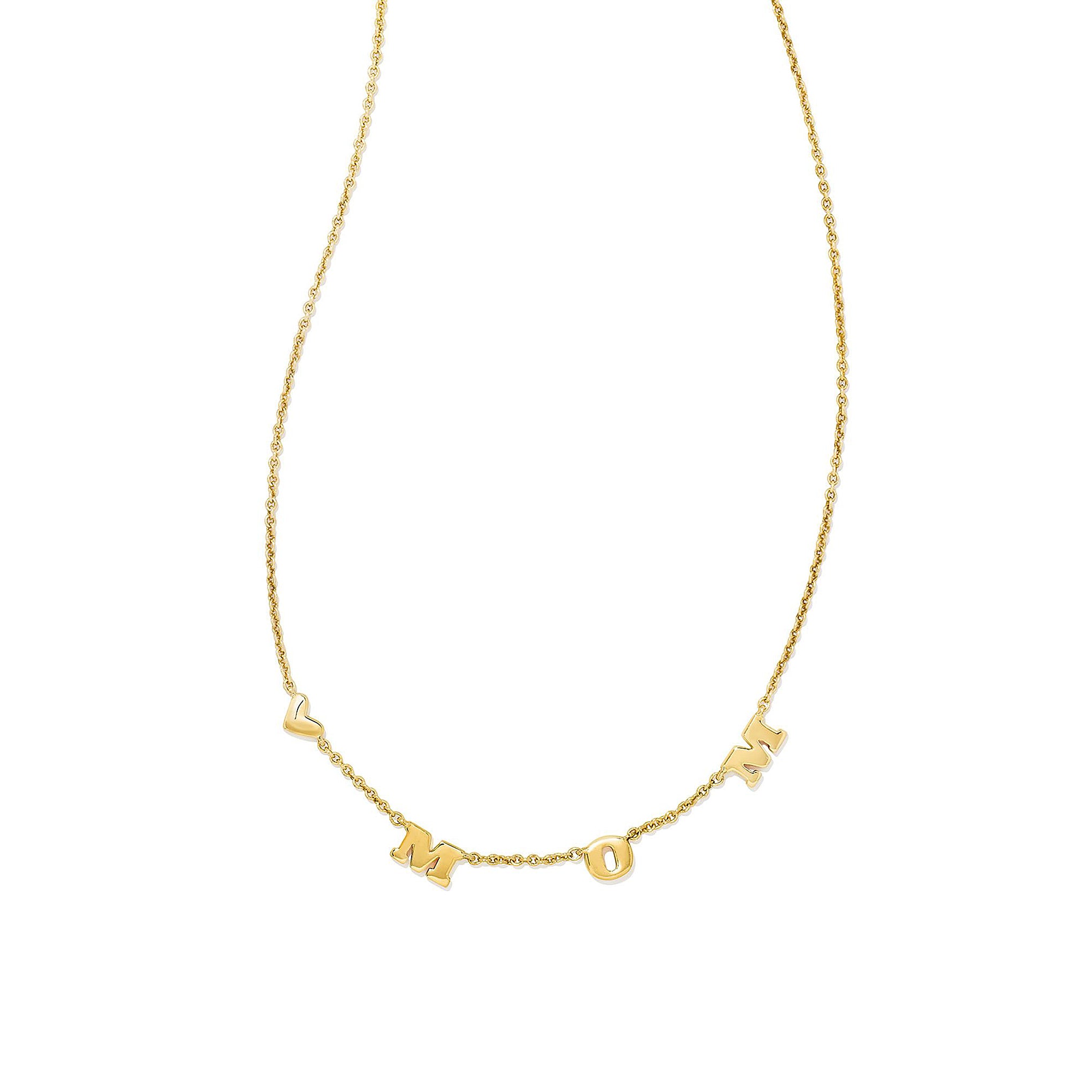Kendra Scott Mom Lettered Dangle Charm Strand Pendant Necklace in Gold