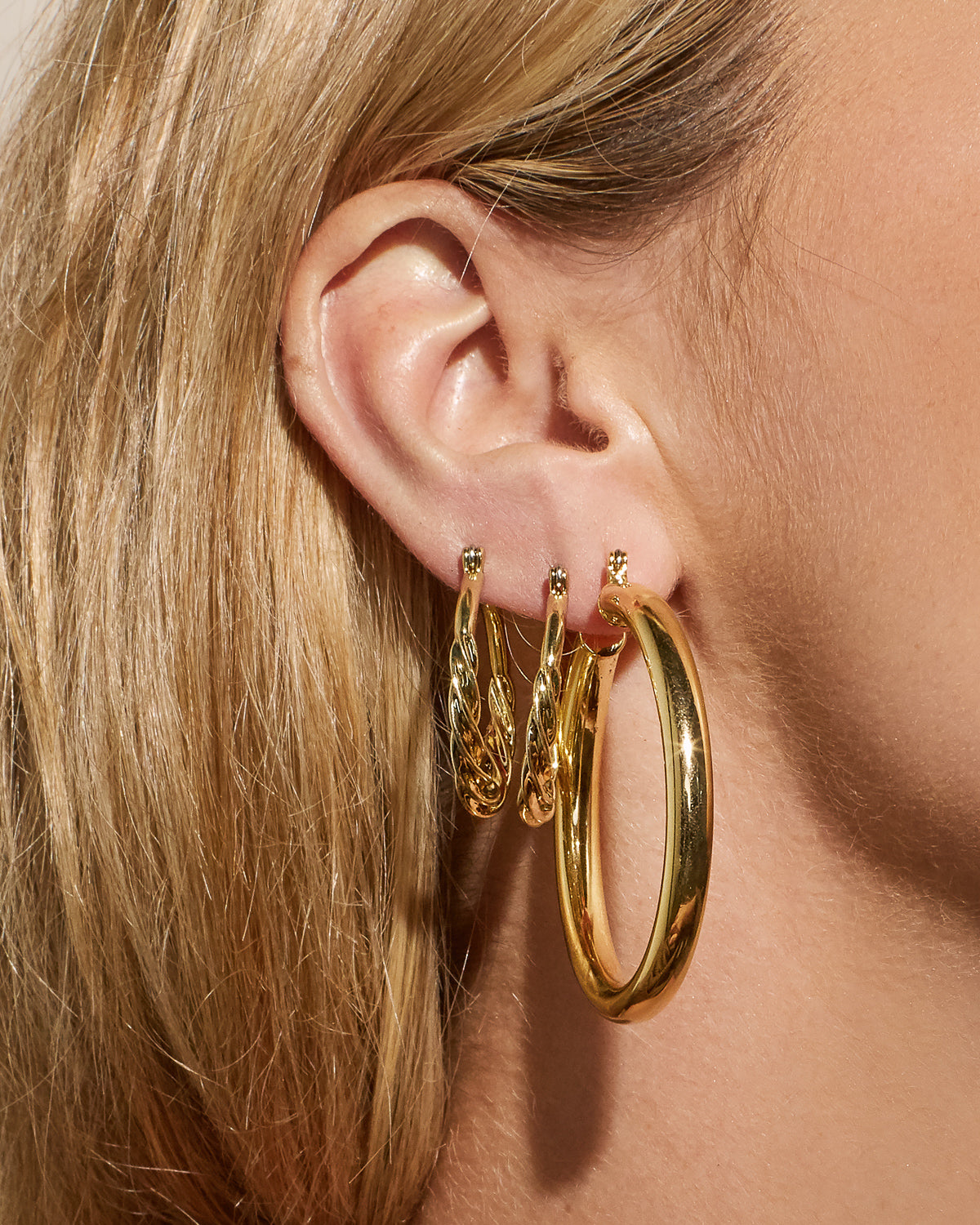 Luv Aj Amalfi Tube Hoop Earrings in Polished 14k Antique Gold Plated