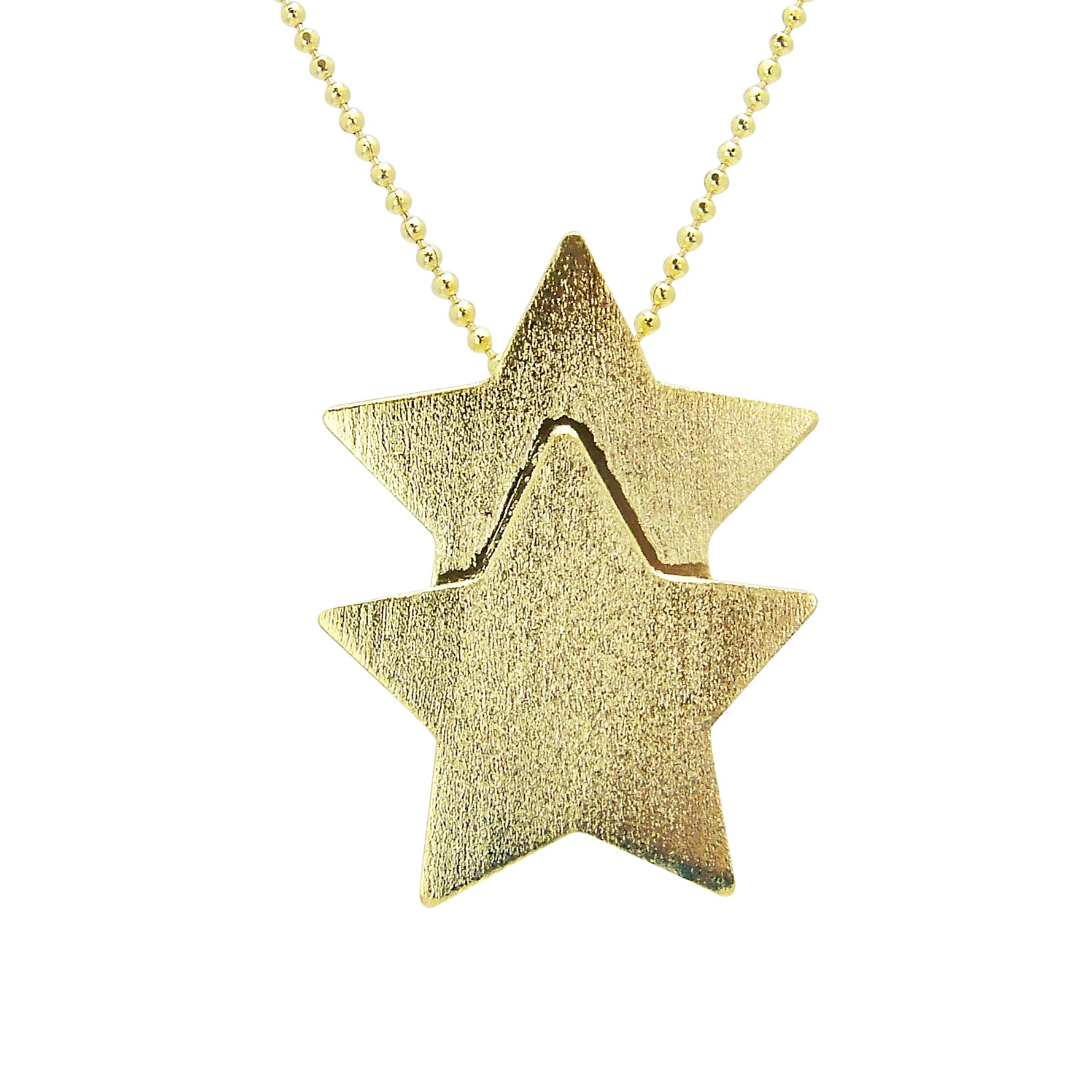 Pendant image of Sheila Fajl Castor Double Star Pendant Necklace in Gold Plated