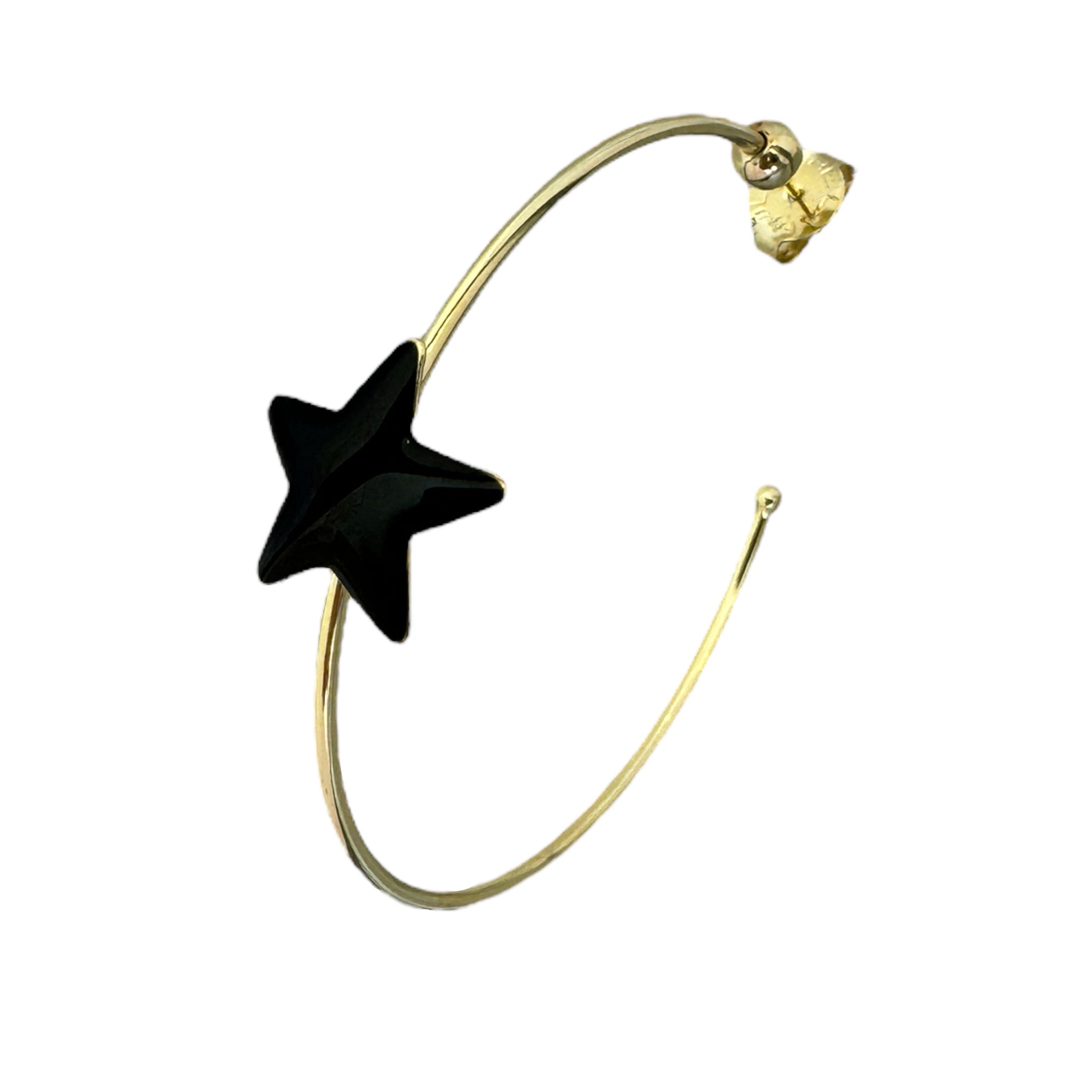 Sheila Fajl Ursa Star Hoops in Black Resin and Gold Plated