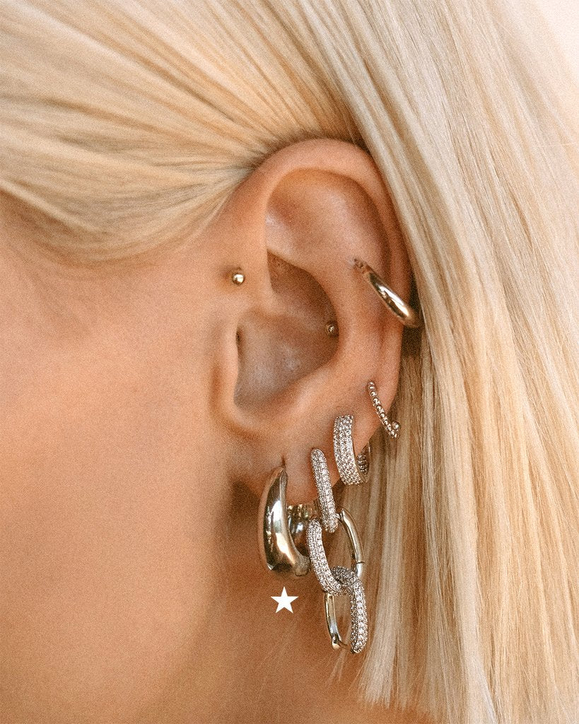 Luv Aj Marbella Teardrop Hoop Earrings in Polished Rhodium Plated