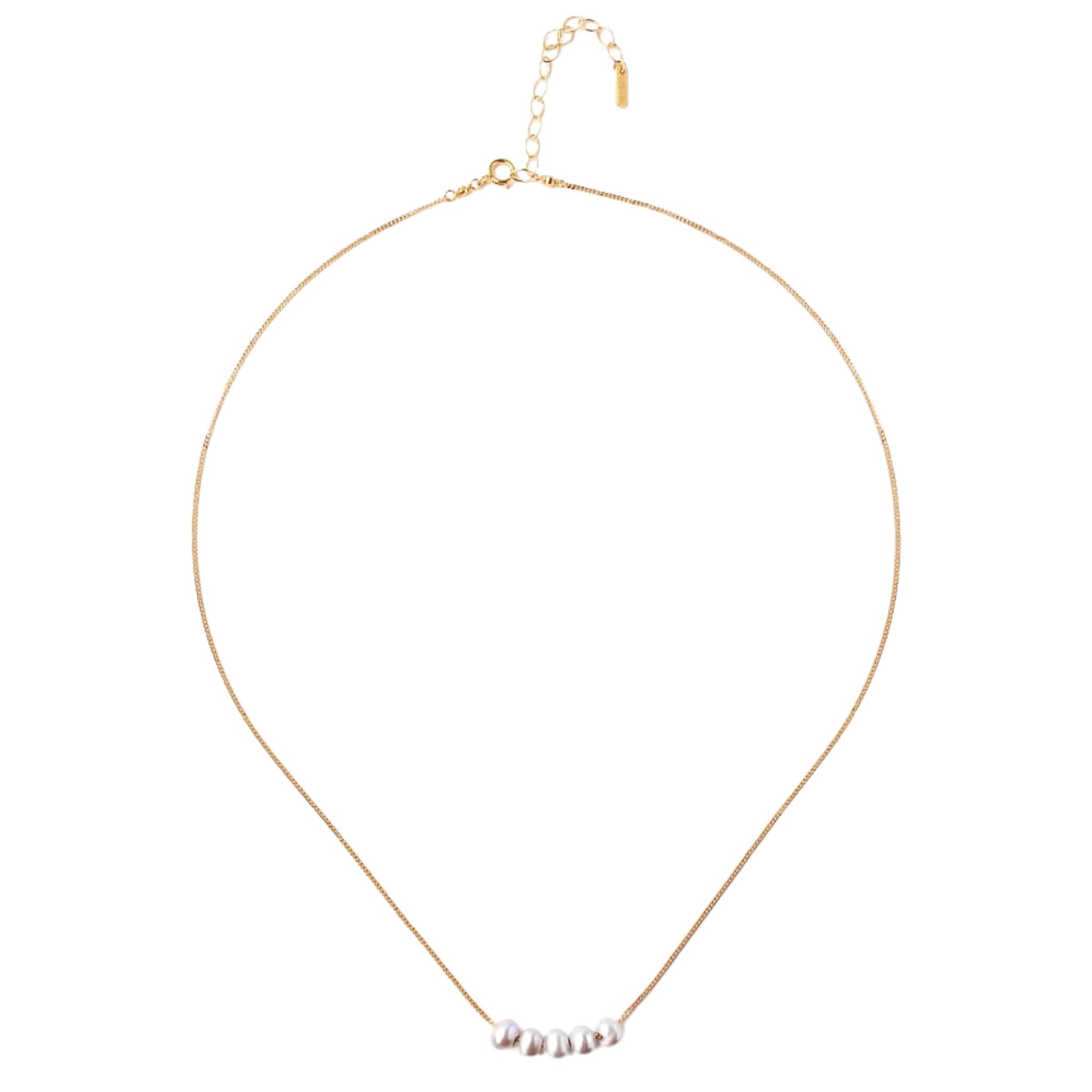 Chan Luu Grey Floating Multi Freshwater Pearl Pendant Necklace in Gold